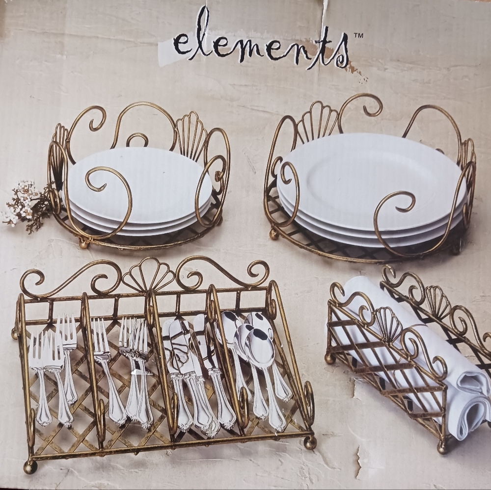 Four piece buffet serving set